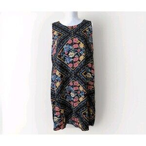 Maurices Dress Womens L Black Floral Knee Length Sleeveless Cottagecore Summer